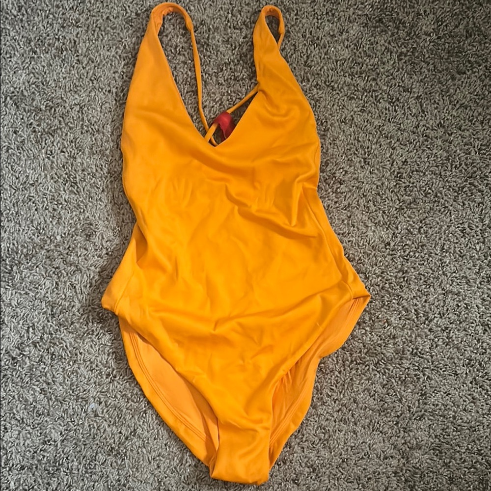Vibrant Orange One-Piece Swimsuit